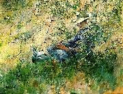Carl Larsson flicka i blommande hagtorn oil painting on canvas